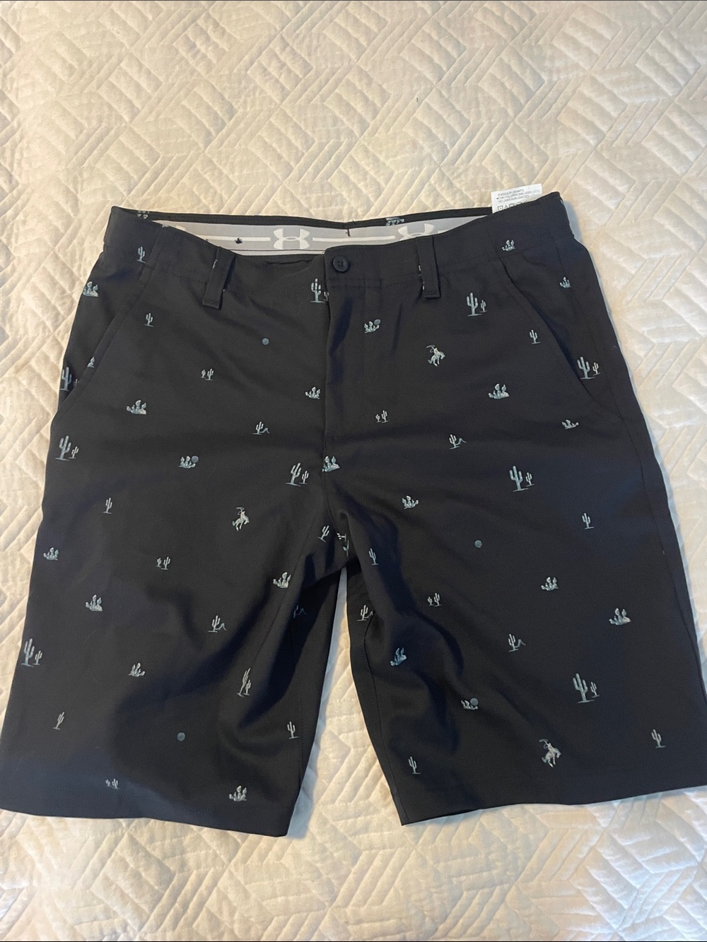 Under Armour Black Shorts with Light Blue Desert Motif
